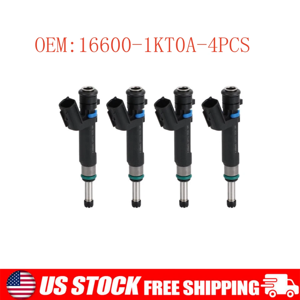 4x Inyectores de combustible 16600-1KT0A para Nissan Versa 2012-2019 Versa Note 14-16 1,6 L Foto 1 de 4