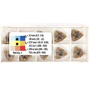 10 SECO WNMG 060408-M3 - Grade TP3000 CNC Lathe Coated Carbide Turning Inserts - Picture 1 of 12