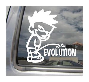 Boy Pee On Evolution Piss On - Religion Christian Car Vinyl Decal Sticker 02223 - Picture 1 of 2