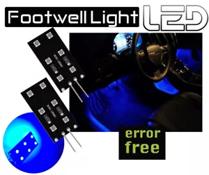 Pour GOLF 7 2 Ampoules LED VW BLEU Sols Pieds tapis Plancher Anti erreur - Foto 1 di 1