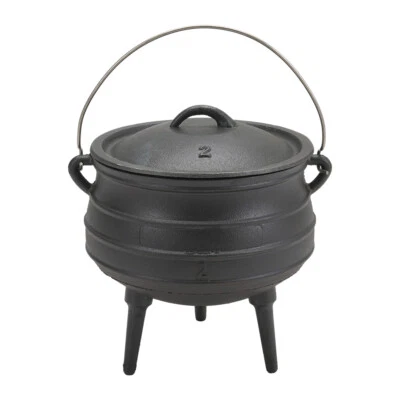 6L Cauldron Cast Iron Potjie African Pot Camping Dutch Oven Campfire Stew Pot UK - Image 1 of 4