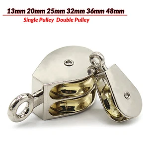 Metal Single/ Double Pulley Block Traction Wheel Swivel Lifting Rope 13mm - 48mm - Picture 1 of 5