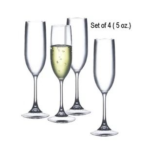 Tritan Champagne Flutes Wine Glassware Set of 4 5 Oz Unbreakable - Picture 1 of 4