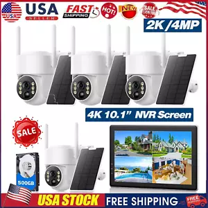 2K Wifi Wireless IP Cam PTZ Solar Security Camera Outdoor Home CCTV NVR Monitor - Picture 1 of 11