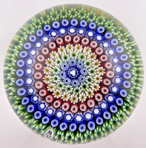 Baccarat 1983 7-Row Close Concentric In Stave Basket Glass Paperweight 3.3" - Picture 1 of 5