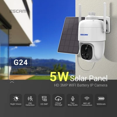 Two-way voice PIR Motion Detection 2.4G Solar Panel  WIFI Outdoor IP Camera - Image 1 of 4
