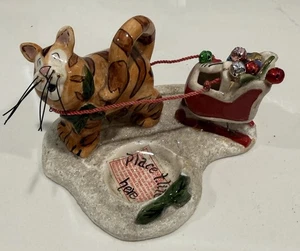 SELTEN BLAUER HIMMEL TONARBEITEN WEIHNACHTEN TIGER ZIEHEN SCHLITTEN SIGNIERT HEIDE GOLDMINC - Bild 1 von 11