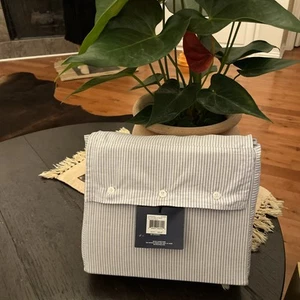 NWT Ralph Lauren Organic Oxford Stripe King Extra Fitted Sheet $245 - Picture 1 of 15