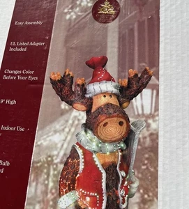 Lighted Fiber Optic Moose Color Changing Christmas Lights Holiday Decor December - Picture 1 of 21