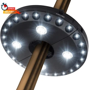 Luce Ombrellone Patio 3 Modalità di Luminosità Senza Fili 28 Luci LED-4 X Batteria AA - Foto 1 di 12