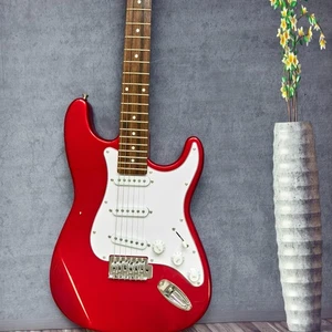 ST red solid-body electric guitar black fingerboard 3H pickup mahogany body - Picture 1 of 14