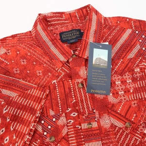 NEW Pendleton Laramie Bandana Print Short Sleeve Western Snap Shirt Mens Medium - Picture 1 of 8