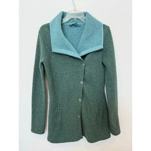 PrAna Women's Milana Jacket Green Two Tone Medium Wool Blend - Picture 1 of 7