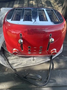 Roter Mond 4 Slice Toaster Retro Stainless Steel with Bagel Defrost Cancel Fu... - Picture 1 of 5