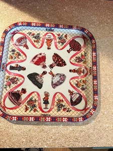 Vintage 1960s Mod Litho Tin Tray – Daher Decorated Ware England – International - Picture 1 of 17