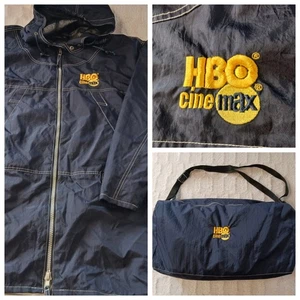 Vintage 90s HBO/Cinemax Cast & Crew Parka Windbreaker Jacket Men's XL Packable - Picture 1 of 13