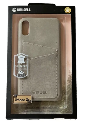NUEVO iPhone XR ~ FUNDA DE CUERO 2 tarjetas - Gris antiguo, marca KRUSELL Foto 1 de 4