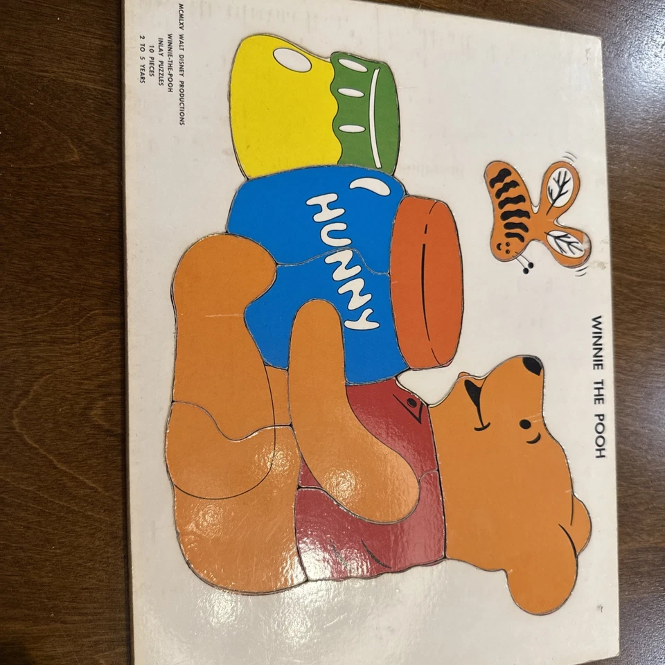 Vintage Sears Winnie The Pooh Wooden Puzzle 10 Piece Disney Productions - Image 1 of 1