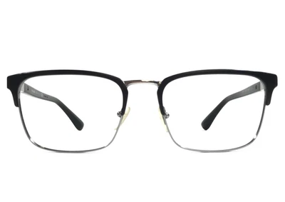 Prada Eyeglasses Frames VPR54T 1BO-1O1 Black Silver Rectangle Full Rim 55-19-140 - Image 1 of 4