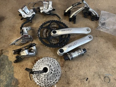 Vintage Shimano XT M750 3 x 9 Speed Groupset Mountain Bike - Image 1 of 4