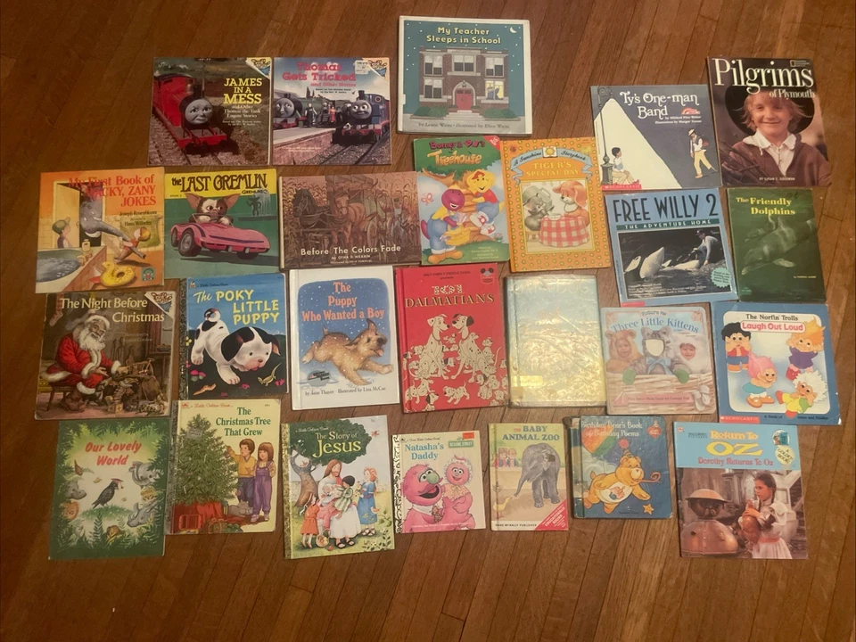 Lot Of 26 Vintage 1950's-1990's PB & HC Children's Books.  Golden Books & More - Image 1 of 4