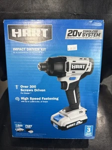 Hart HPID02B 20V 1/4" Impact Driver Kit W/2x 1.5Ah Batteries & Charger - Picture 1 of 2