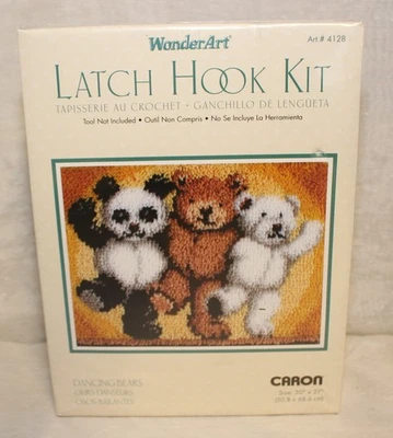 CARON Dancing Bears Latch Hook Kit 20" x 27" NEW - Image 1 of 4