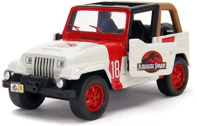 Jurassic Park 1992 Jeep Wrangler Hollywood Rides 1/32 Scale Die-Cast Vehicle OE Foto 1 de 4