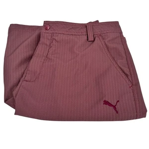 Puma Pantaloncini da Golf Uomo 36 (37x11 REALI) Rosso Borgogna Spina di Pesce Activewear - Foto 1 di 10
