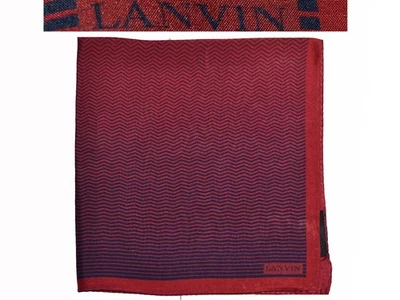 LANVIN Men's Pocket Square 100% Silk Made In Italy LV03 T0P Foto 1 de 4