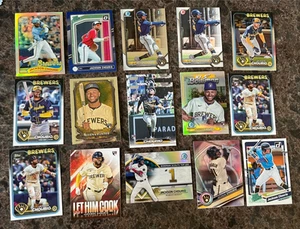Jackson Chourio 16 Card Lot Bowman Chrome 1st, Topps RC Inserts, Parallels, - Picture 1 of 8