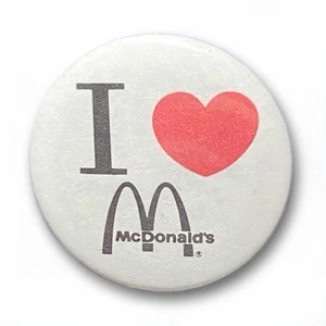 McDonald’s Pin I Heart I Love McDonald’s Vintage Pinback Button - Picture 1 of 4