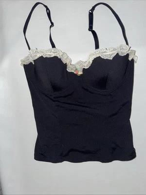 Camisola negra Calvin Klein con sujetador con cable incorporado y ajuste Correas ribete encaje mediano Foto 1 de 4