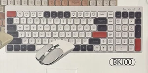 Artnix Wireless Rechargeable Keyboard & Mouse Set - BK100 - White/Blue/Red - NEW - Picture 1 of 11