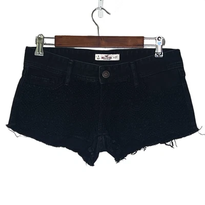 Hollister womens low rise cut off shorts size 5 lace embellished 100% cotton - Image 1 of 4
