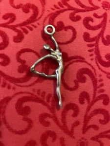 Dancer Ballerina Pendant Charm Silver 1 3/4" Cynthia Woong ? Graceful Elegant - Picture 1 of 6