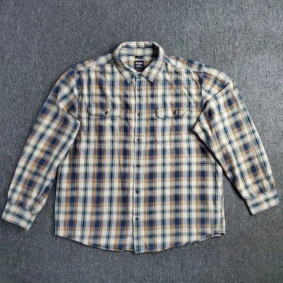 prAna Shirt Mens XL Tan Edgewater Flannel Long Sleeve Standard Fit Pockets Plaid - Image 1 of 4