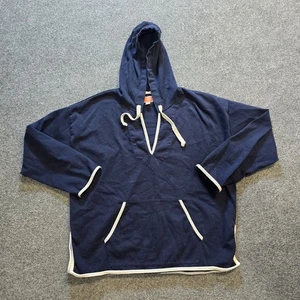 J Crew Sweatshirt Damen Größe Large blau Hoodie kastig maritim Freizeit Wochenende - Bild 1 von 9