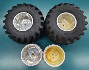 Vintage Kyosho USA-1 Wheels and Tires for 1990s Electric Monster Truck - Picture 1 of 15