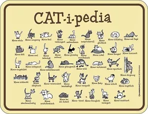 Blechschild Katze CAT-i-pedia Fun Schild Alu geprägt bedruckt rostfrei - Bild 1 von 1