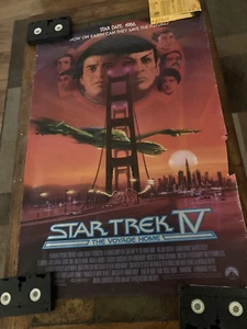 PÓSTER ORIGINAL DE LA PELÍCULA STAR TREK IV 1986 4 BOB PEAK ART CON SHATTNER - Imagen 1 de 2