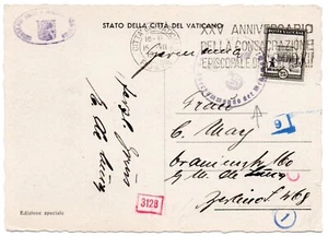 Vaticano - Cartolina con 25 c. serie "Giardini" 1933 per la Germania - Picture 1 of 2