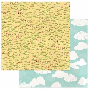 2 Sheets of Photo Play HAPPY GLAMPER 12x12 Scrapbook Paper - Field of Flowers - Picture 1 of 1