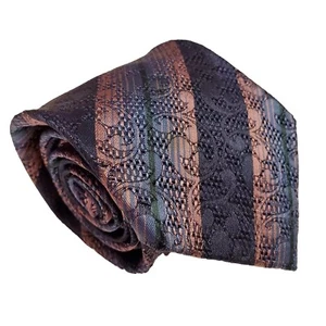 Lanvin Necktie Purple Stripe Silk Neck Tie Jacquard Fabric Made in France - Picture 1 of 5