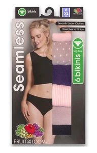 Fruit of the Loom Women's Seamless Bikini Underwear, 6 Pair size 8XL - Picture 1 of 3