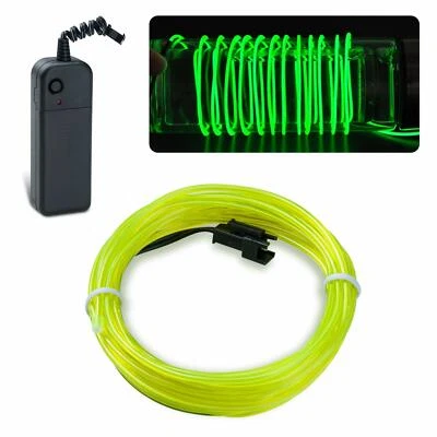 Neon LED Lights Glow EL Wire String Strip Rope Tube Decor Car Party + Controller - Image 1 of 4