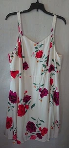 Women's Flowing White Floral Old Navy Strap Dress Size 2X - Picture 1 of 6