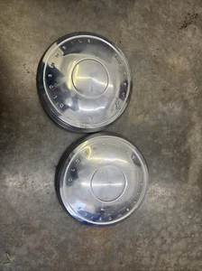 Vintage GM Oldsmobile 1970-1972 Olds F85 10.5” Silver Hubcaps Set Of 2 - Picture 1 of 5