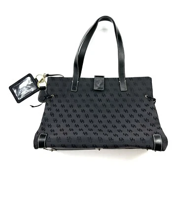 Bolso de Viaje Dooney & Bourke Vintage Lona Monograma Negro Grande Foto 1 de 4