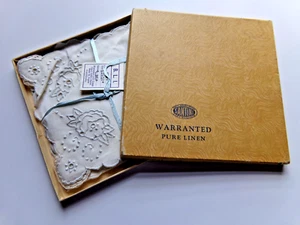 Vintage Madeira Handkerchiefs 3 New in the Box, Weddings, Crafts, Parties - Picture 1 of 6